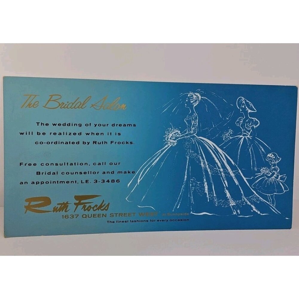 Ruth Frocks Toronto Canada 1950s Advertising Retail Store Fashion Sign RARE
